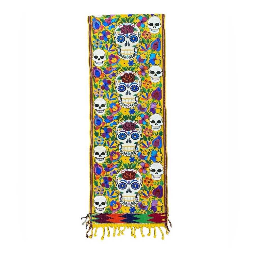 Skull Embroidered Table Runner